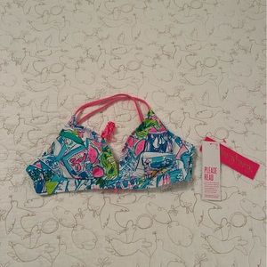 Lilly Pulitzer wish you were here bikini top size 4